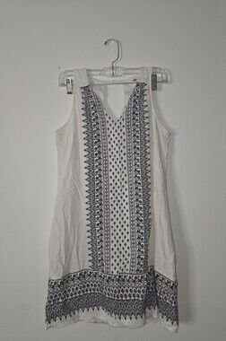 Old Navy Sleeveless V-Neck Midi Aztec Boho Dress. Classic Black & White. Size S.